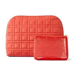 Sonia Kashuk™ Large Travel Makeup And Toiletry Bag Set - 2pc - Coral Quilted