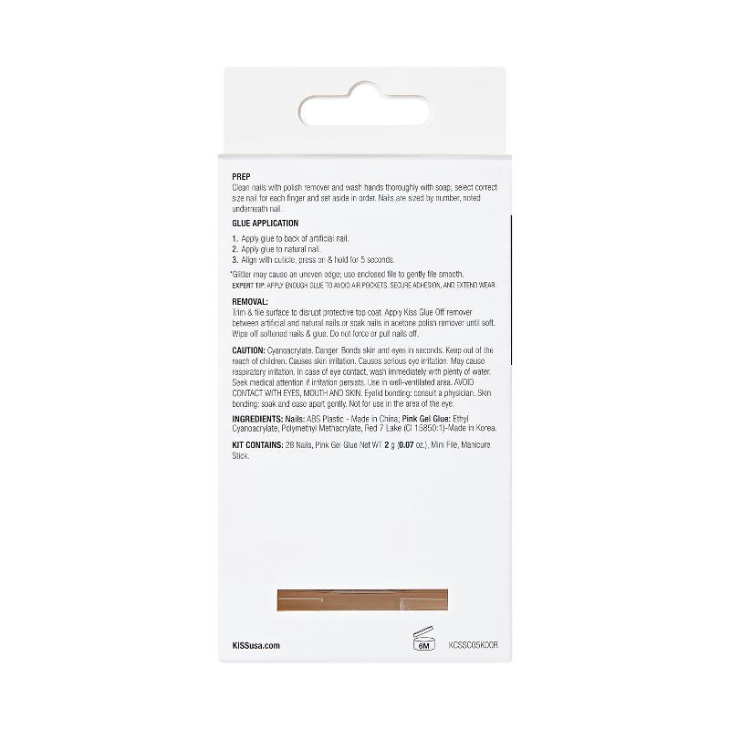 slide 9 of 9, KISS Products Classy Press-On Fake Nails - Short Oval - Players - 28ct, 28 ct