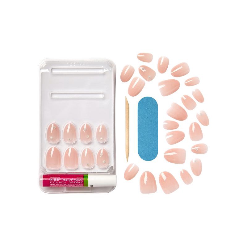 slide 7 of 11, KISS Products Bare-But-Better Press-On Fake Nails - Short Almond - Slay - 30ct, 30 ct