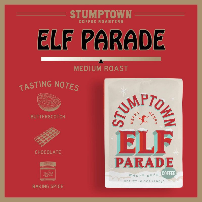 slide 5 of 5, Stumptown Elf Parade Medium Roast Whole Bean Coffee - 10.5oz, 10.5 oz