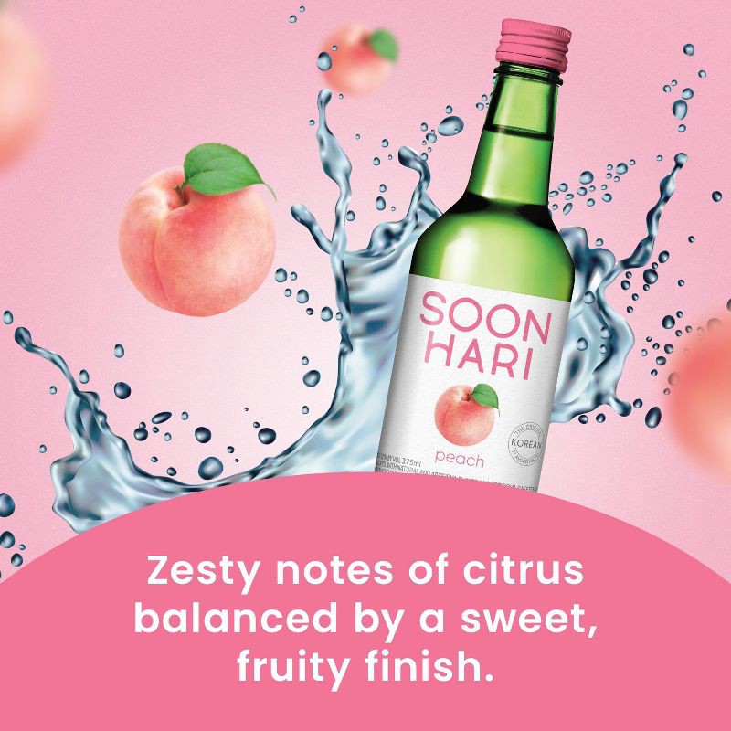 slide 6 of 6, Soonhari Peach Soju - 375ml Bottle, 375 ml