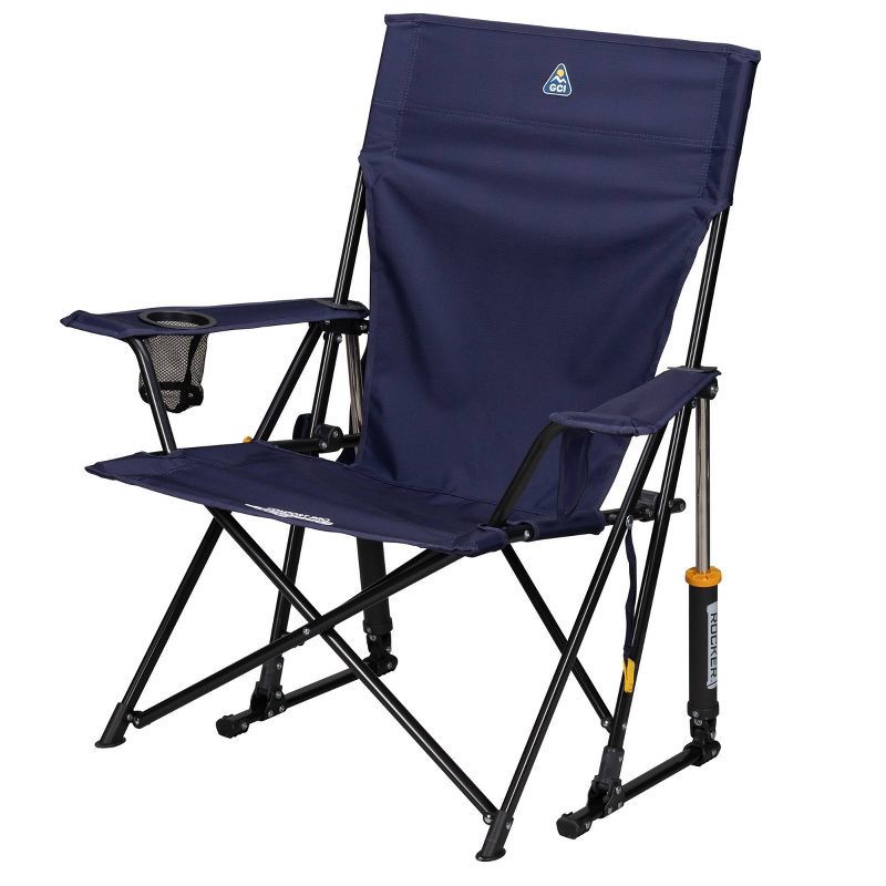 slide 3 of 11, GCI Outdoor Comfort Pro Rocker Foldable Rocking Camp Chair with Solid Backrest: Portable Steel Frame, 250 lb Capacity, 250 lb