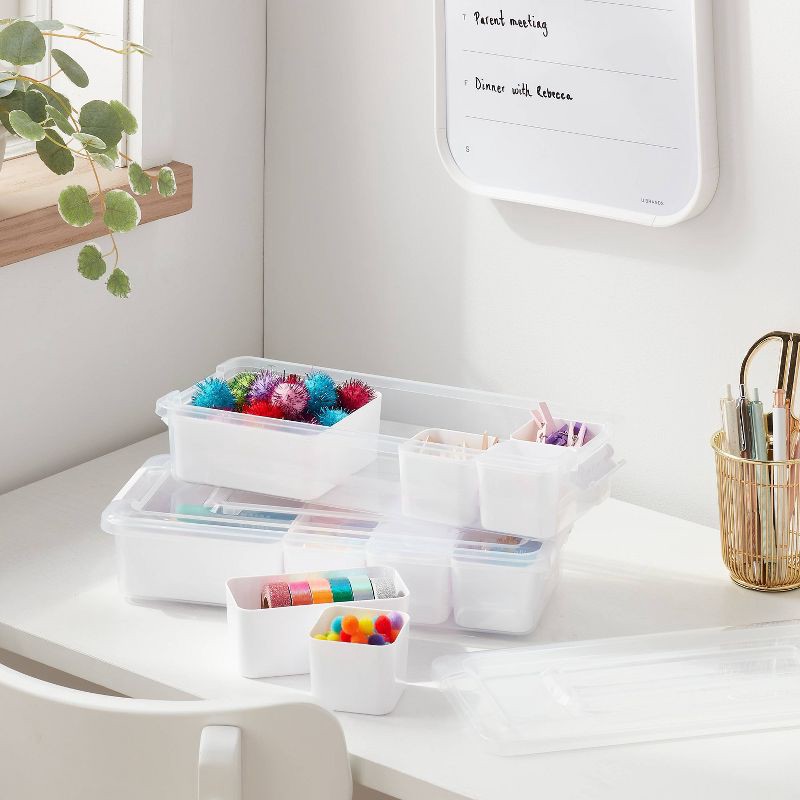 slide 2 of 3, 2.5L 2pk Sort it Storage Containers with 6 Shallow Cups - Brightroom™, 2.5 liter, 2 ct