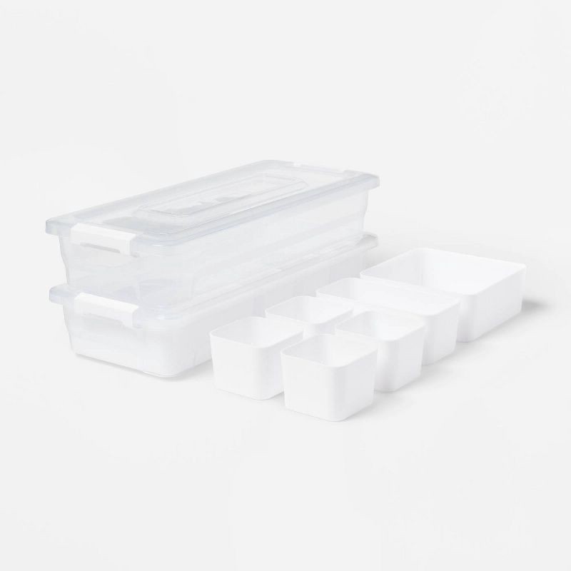 slide 3 of 3, 2.5L 2pk Sort it Storage Containers with 6 Shallow Cups - Brightroom™, 2.5 liter, 2 ct
