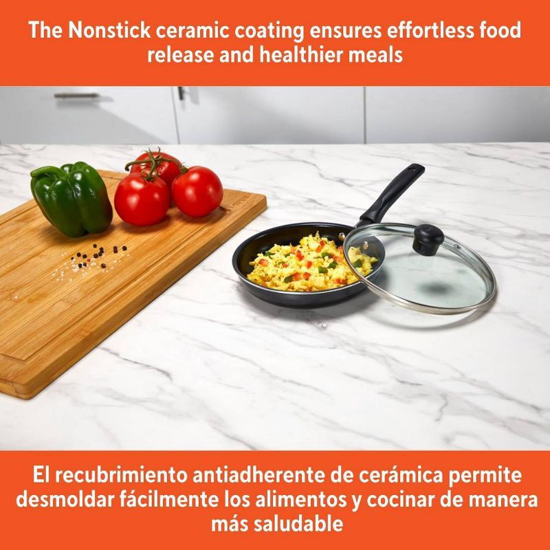 slide 5 of 6, IMUSA Ceramic Mini Egg Pan with Handle Black: Small Nonstick Frying Pan, Aluminum, Hand Wash, Electric & Gas Compatible, 1 ct