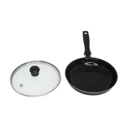 IMUSA Ceramic Mini Egg Pan with Handle Black: Small Nonstick Frying Pan, Aluminum, Hand Wash, Electric & Gas Compatible