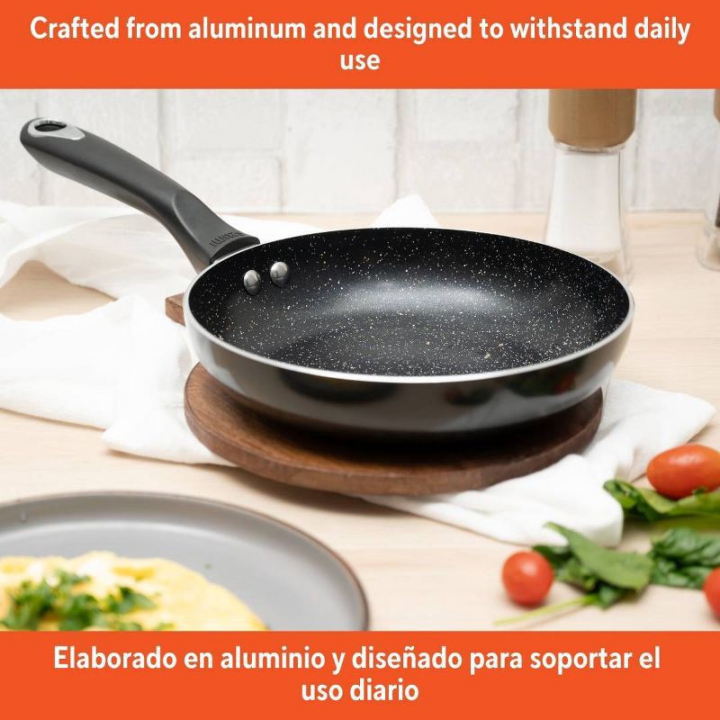 slide 2 of 7, IMUSA 8" Ceramic Bistro Saute Pan Black: Nonstick Cookware, Aluminum, Hand Wash, Electric & Gas Compatible, 1 ct