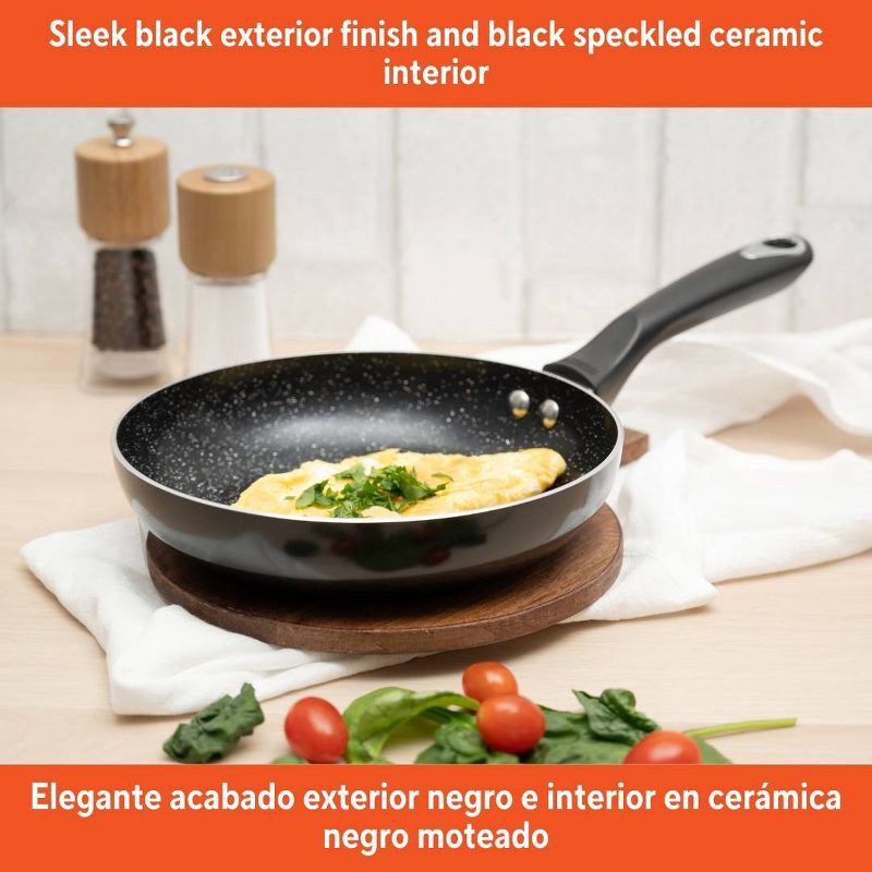 slide 3 of 7, IMUSA 8" Ceramic Bistro Saute Pan Black: Nonstick Cookware, Aluminum, Hand Wash, Electric & Gas Compatible, 1 ct