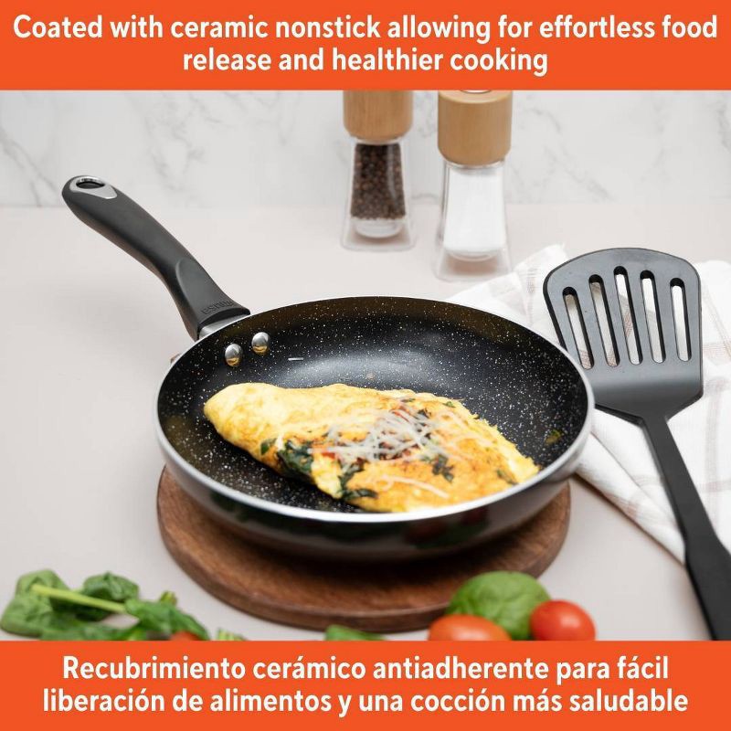 slide 4 of 7, IMUSA 8" Ceramic Bistro Saute Pan Black: Nonstick Cookware, Aluminum, Hand Wash, Electric & Gas Compatible, 1 ct