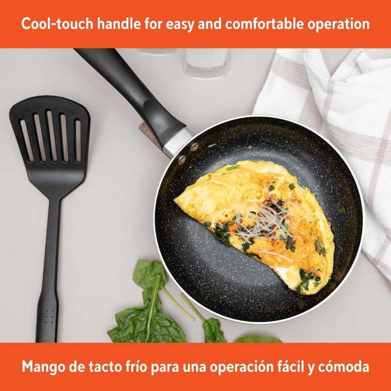 slide 5 of 7, IMUSA 8" Ceramic Bistro Saute Pan Black: Nonstick Cookware, Aluminum, Hand Wash, Electric & Gas Compatible, 1 ct