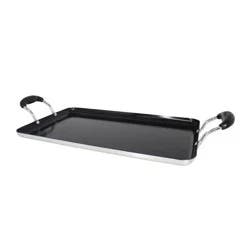 IMUSA 17"x10"Ceramic Double Burner Griddle Black: Stovetop Griddle, Aluminum, Hand Wash, Electric & Gas Compatible