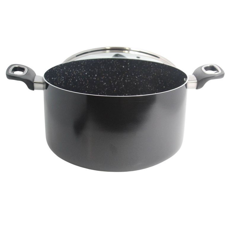 slide 2 of 5, IMUSA 10qt Ceramic Bistro Stock Pot Black: Aluminum Exterior, Hand Wash, Electric & Gas Compatible Cooking Pot, 10 qt