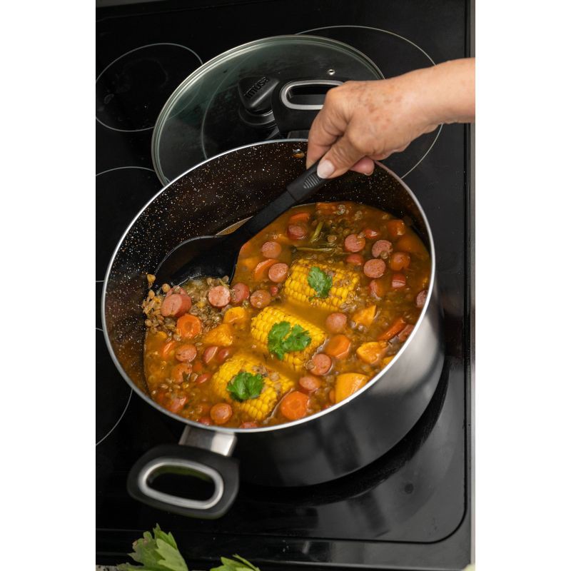 slide 5 of 5, IMUSA 10qt Ceramic Bistro Stock Pot Black: Aluminum Exterior, Hand Wash, Electric & Gas Compatible Cooking Pot, 10 qt