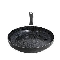 IMUSA 12" Ceramic Bistro Saute Pan Black: Aluminum Cookware, Hand Wash, Electric & Gas Compatible