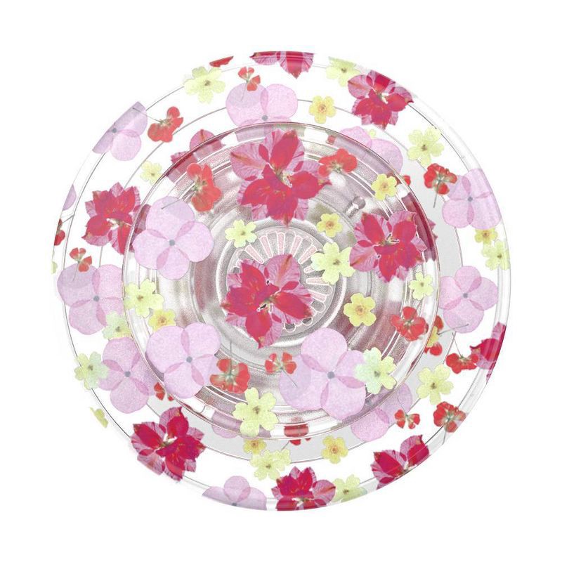 slide 5 of 5, PopSockets Magnetic Phone Grip with MagSafe, Magnetic Adapter Ring Included - Delicate Floral Berry, 1 ct
