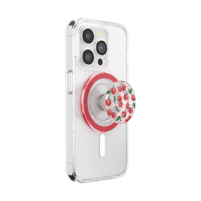 slide 2 of 5, PopSockets Magnetic Phone Grip with MagSafe, Magnetic Adapter Ring Included - Cherry Red, 1 ct