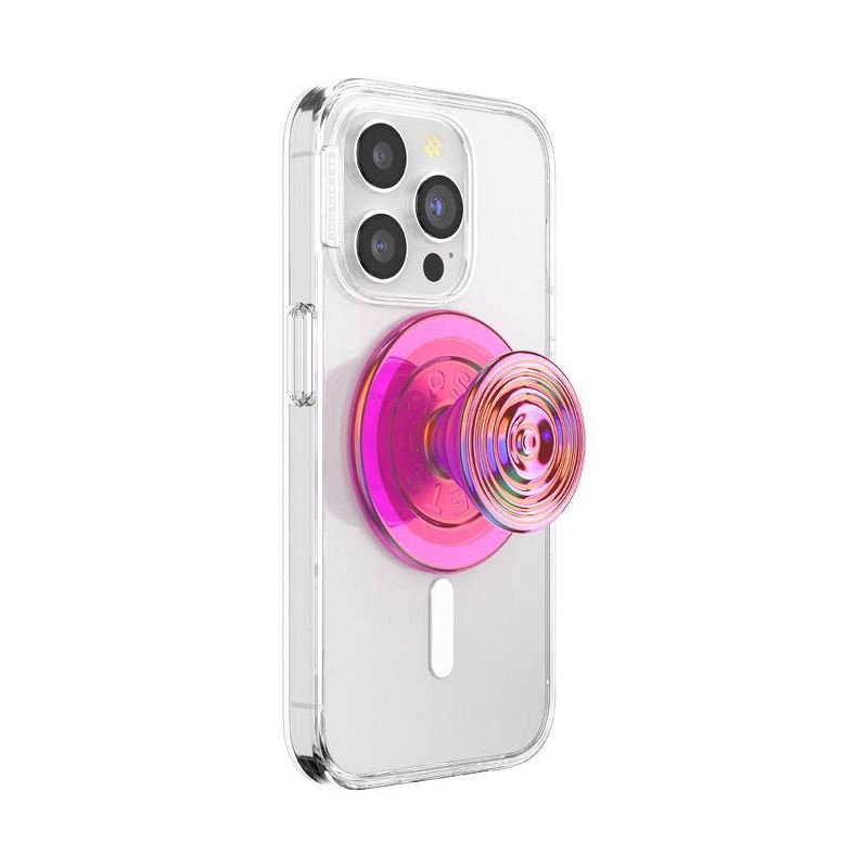 slide 2 of 5, PopSockets Magnetic Phone Grip with MagSafe, Magnetic Adapter Ring Included - Ripple Iridescent, 1 ct