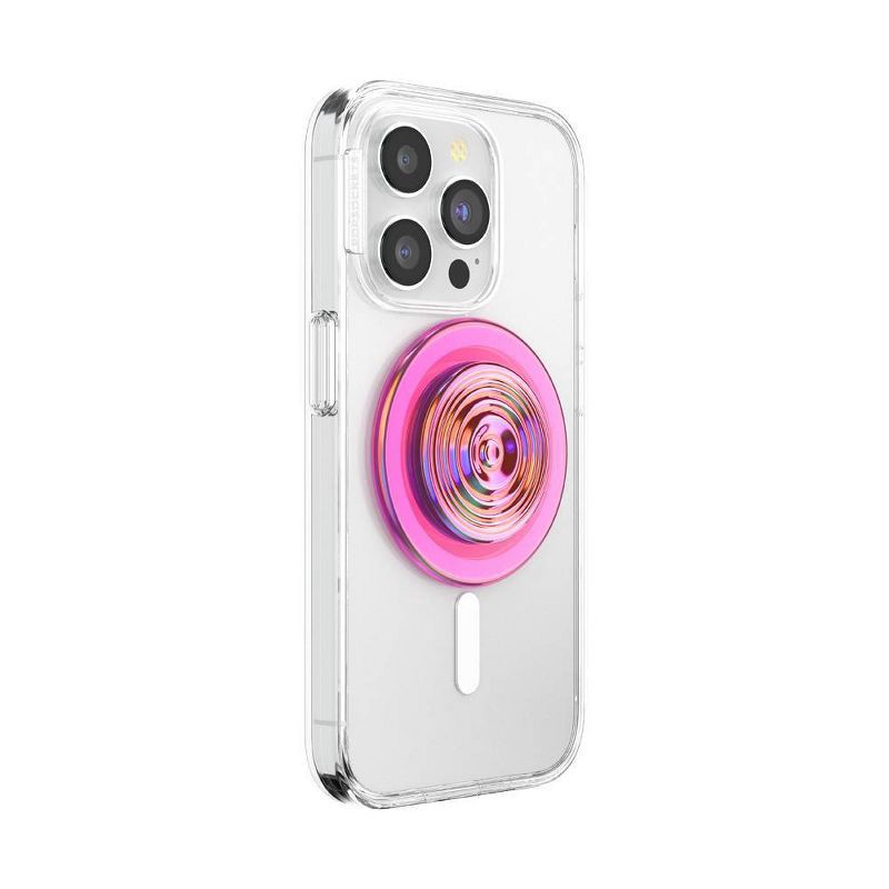 slide 4 of 5, PopSockets Magnetic Phone Grip with MagSafe, Magnetic Adapter Ring Included - Ripple Iridescent, 1 ct