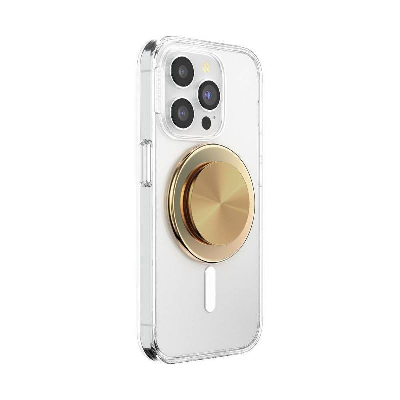 slide 4 of 5, PopSockets Magnetic Phone Grip with MagSafe, Magnetic Adapter Ring Included - Aluminum Radial Gold, 1 ct