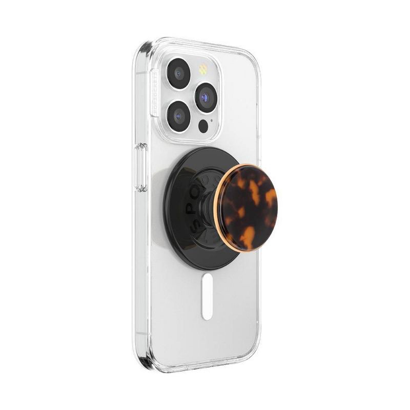 slide 2 of 5, PopSockets Magnetic Phone Grip with MagSafe, Magnetic Adapter Ring Included - Tortoise, 1 ct