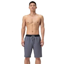 Speedo Men's 9" Marina Swim Shorts - Heathered Gray L: Mesh Liner, Elastic Waistband, UPF 50+ Protection