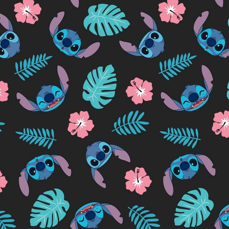 slide 3 of 3, Disney Men's 7" Stitch Leaf Print Swim Shorts - Black XXL, 1 ct