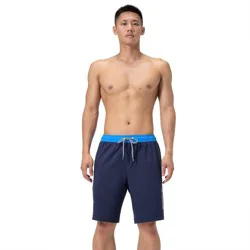 Speedo Men's 9" Marina Swim Shorts - Sea Blue L: Mesh Liner, UPF 50+, Zippered Pocket