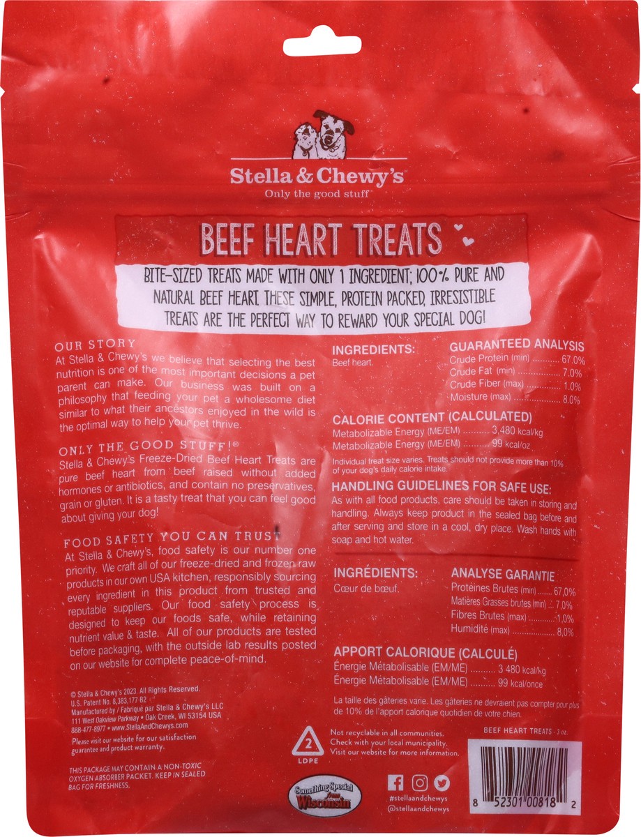 slide 13 of 16, Stella & Chewy's Freeze-Dried Raw Beef Heart Treats Treats for Dogs 3 oz, 3 oz