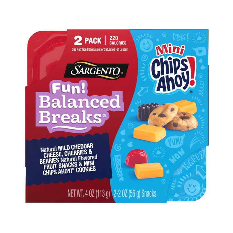 slide 1 of 11, Sargento Fun! Balanced Breaks Mild Cheddar Cheese & Chips Ahoy - 4oz/2ct, 2 ct; 4 oz