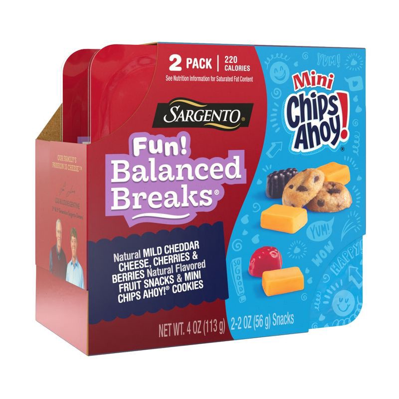 slide 9 of 11, Sargento Fun! Balanced Breaks Mild Cheddar Cheese & Chips Ahoy - 4oz/2ct, 2 ct; 4 oz