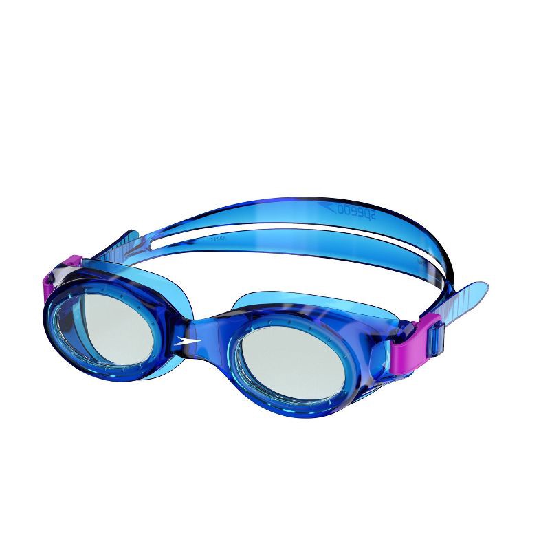 slide 1 of 5, Speedo Junior Glide Swim Goggles - Blue/Gray: Ages 6-14, Polycarbonate & Silicone Materials, 1 ct