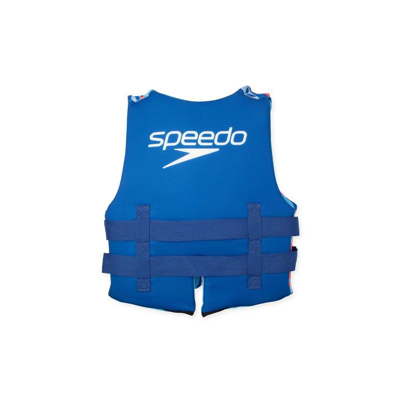 slide 2 of 6, Speedo Junior Life Jacket Vest - Light Blue/Navy/Orange: Youth 50-90 lbs, Zipper & Buckle, 55 ct; 88 lb