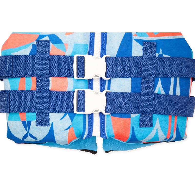 slide 3 of 6, Speedo Junior Life Jacket Vest - Light Blue/Navy/Orange: Youth 50-90 lbs, Zipper & Buckle, 55 ct; 88 lb