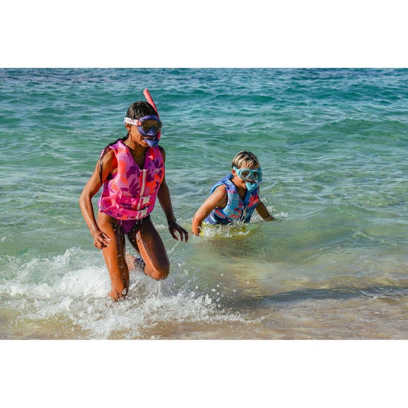 slide 6 of 6, Speedo Junior Life Jacket Vest - Light Blue/Navy/Orange: Youth 50-90 lbs, Zipper & Buckle, 55 ct; 88 lb