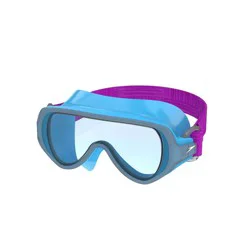 Speedo Kids' Swim Mask with Fabric Strap - Blue/Purple: Ages 3-6, Polycarbonate, TPR
