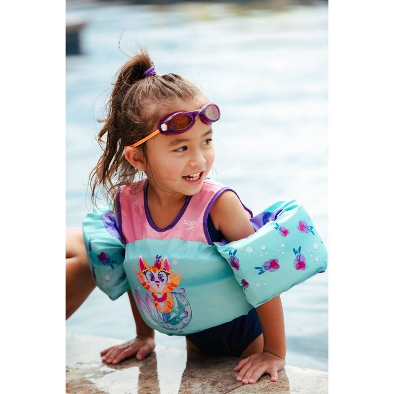 slide 4 of 4, Speedo Splash Jammer - Teal/Pink: Youth Life Jacket Vests 33-55 lbs, 33 ct; 55 lb
