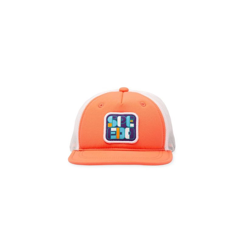 slide 2 of 5, Speedo Kids' Trucker Hat - Orange: Abstract Design, Knit, Lightweight, 1 ct