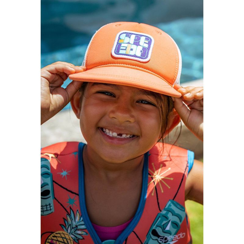 slide 5 of 5, Speedo Kids' Trucker Hat - Orange: Abstract Design, Knit, Lightweight, 1 ct