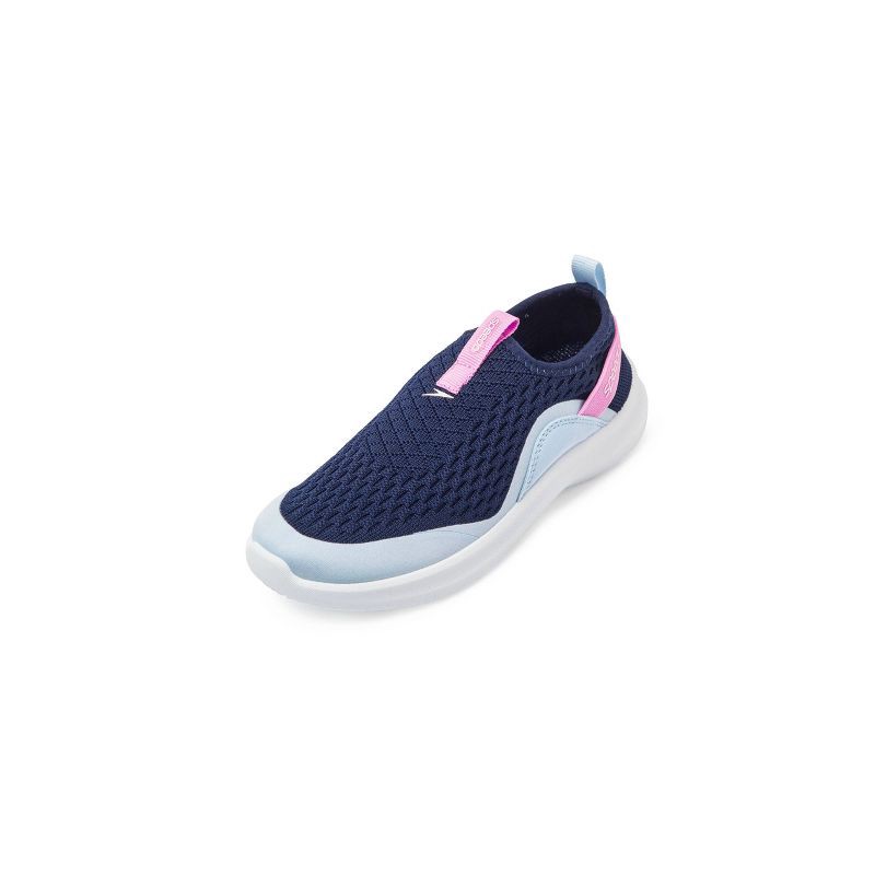 slide 1 of 6, Speedo Junior Pull On Water Shoes - Navy S: Floral Pattern, Breathable Upper, 1 ct