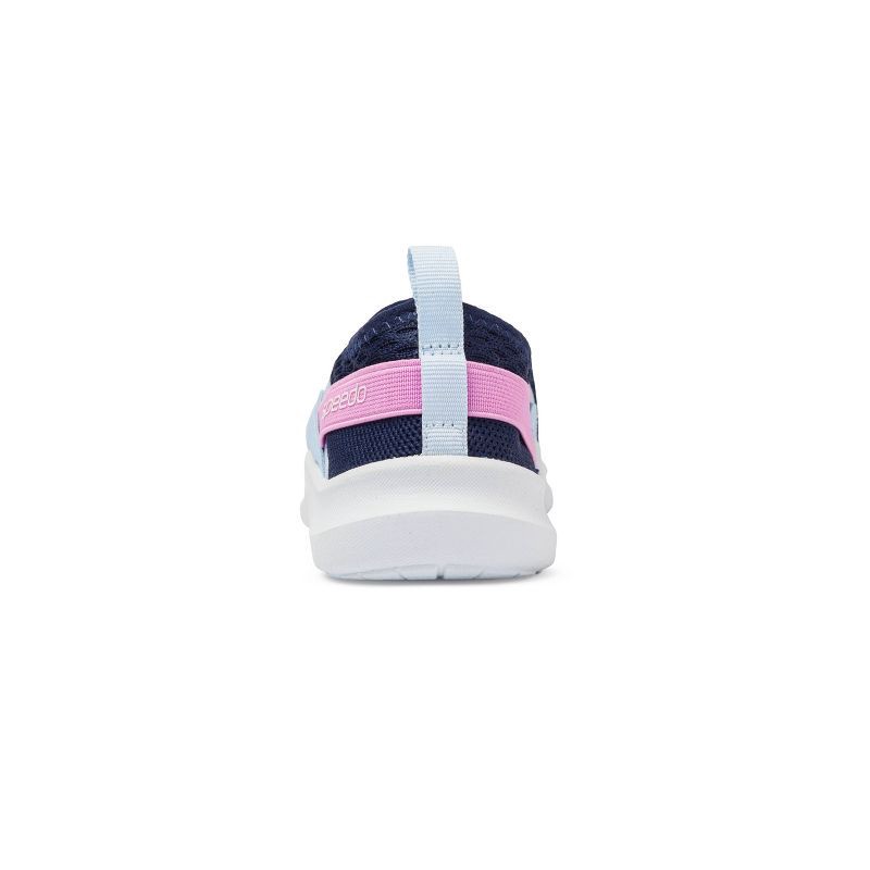 slide 5 of 6, Speedo Junior Pull On Water Shoes - Navy M: Botanical Pattern, Breathable Upper, 1 ct