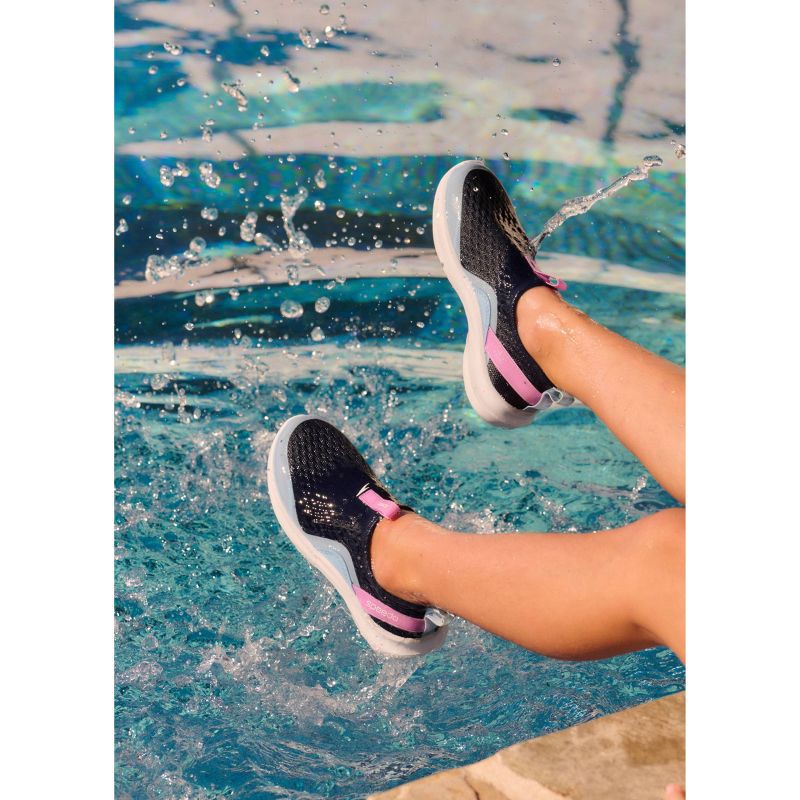 slide 6 of 6, Speedo Junior Pull On Water Shoes - Navy M: Botanical Pattern, Breathable Upper, 1 ct