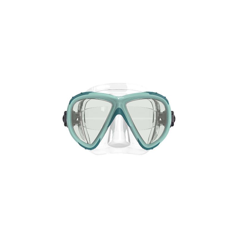 slide 2 of 3, Speedo Adult Explorer Dive Mask - Teal/Clear/Gray: Polycarbonate & Silicone Materials, 1 ct