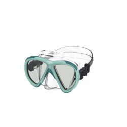 Speedo Adult Explorer Dive Mask - Teal/Clear/Gray: Polycarbonate & Silicone Materials