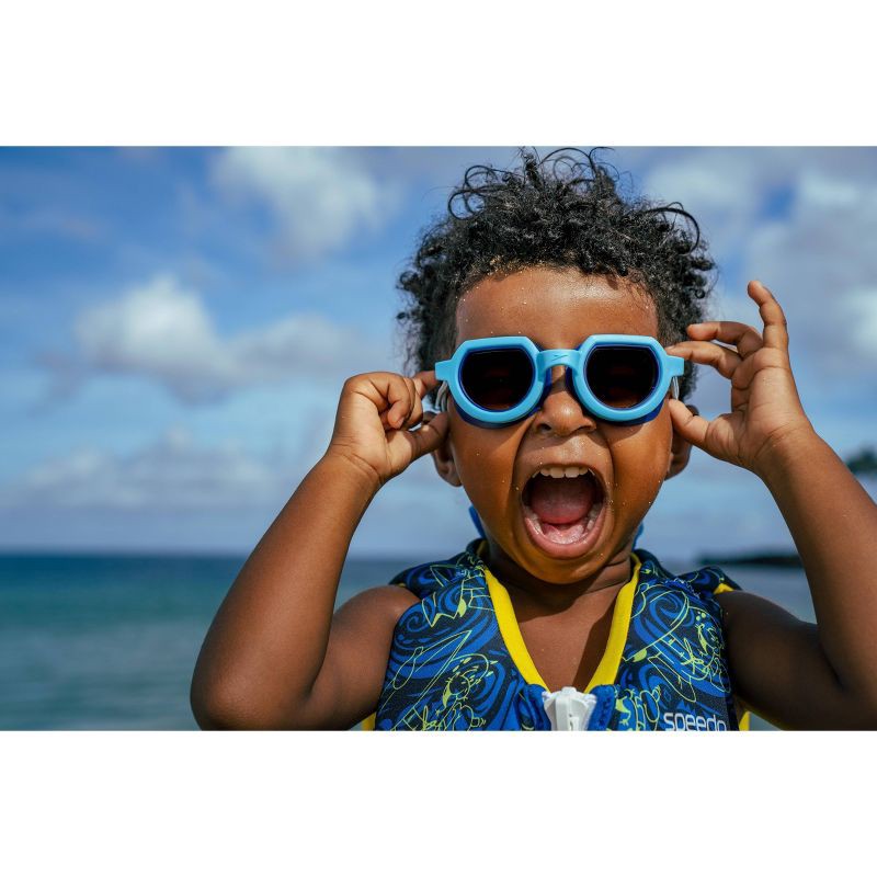 slide 5 of 5, Speedo Kids' Sunny Vibes Swim Goggles - Blue: Flexible Construction, Anti-Fog Lens, 1 ct