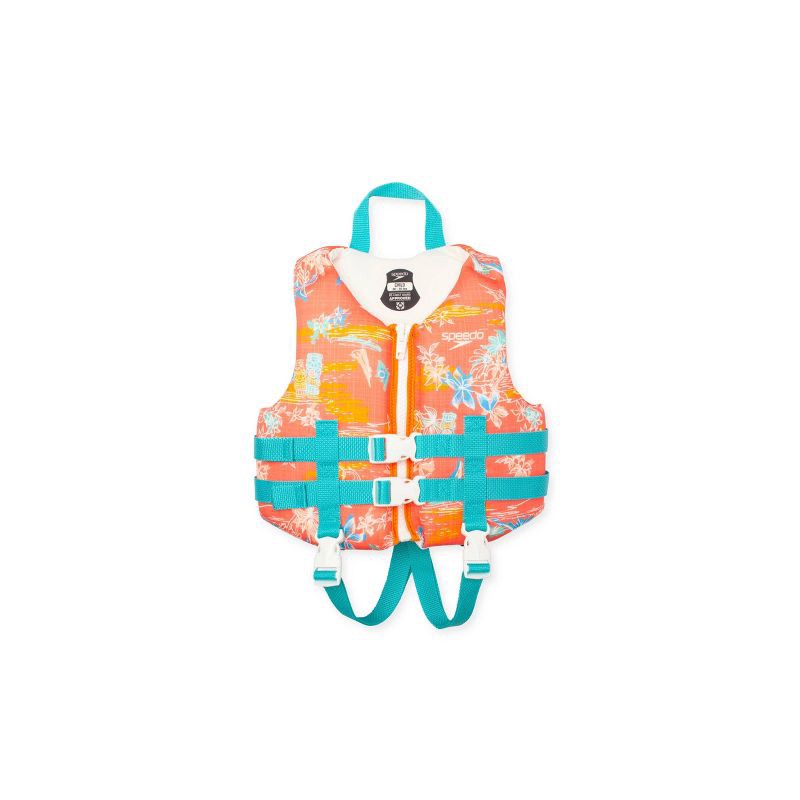 slide 1 of 4, Speedo Kids' Life Jacket Vest - Coral/Teal, 1 ct