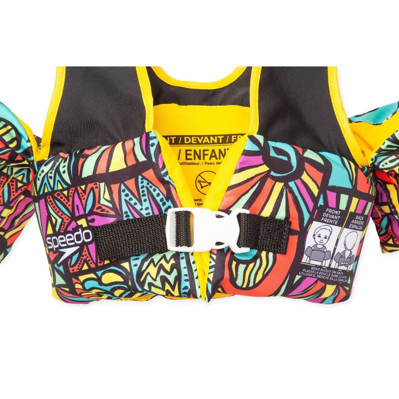 slide 3 of 3, Speedo Splash Jammer - Black: Polyethylene & Polyester Life Jacket Vest, Youth Size, 1 ct