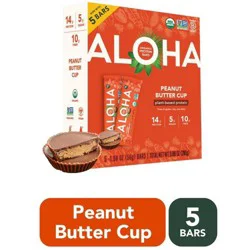 ALOHA Peanut Butter Cup Protein Bars - 9.88oz/5ct