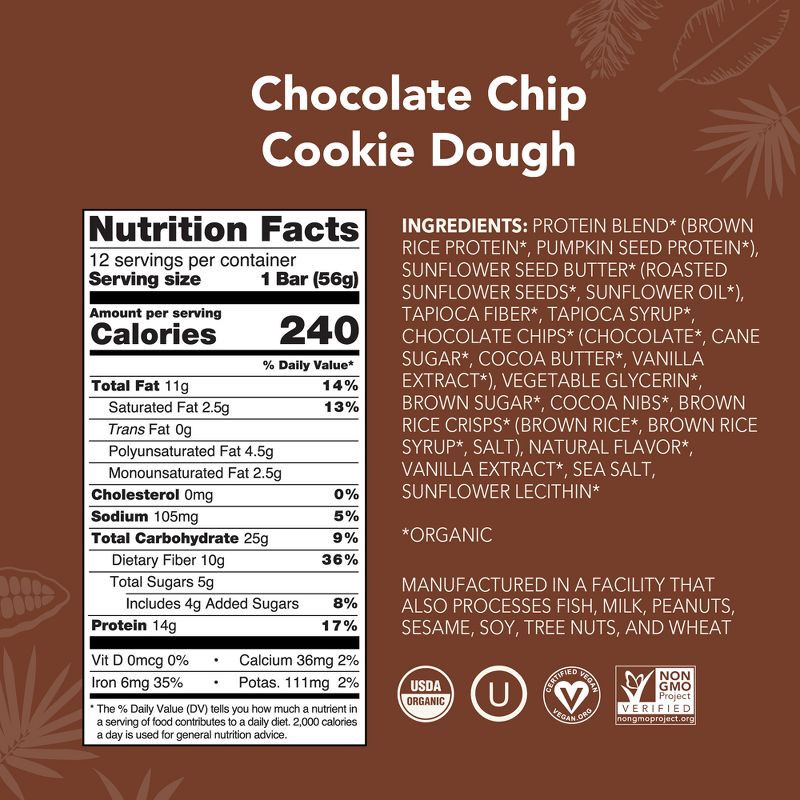 slide 2 of 6, ALOHA Chocolate Chip Cookie Dough Plant-Based Protein Bars - 14g Protein - 9.88oz/5ct, 9.88 oz, 5 ct