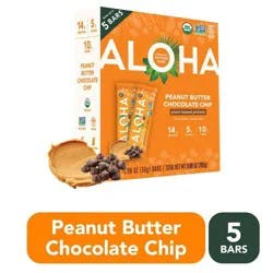 ALOHA Peanut Butter Chocolate Chip Protein Bars - 9.88oz/5ct