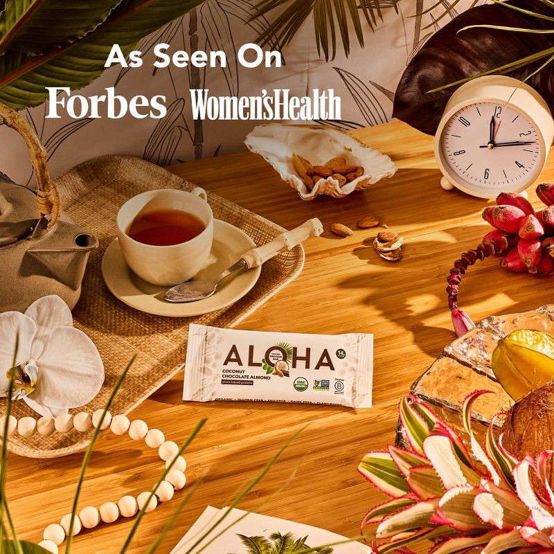 slide 3 of 7, ALOHA Coconut Chocolate Almond Plant-Based Protein Bars - 14g Protein - 9.88oz/5ct, 9.88 oz, 5 ct